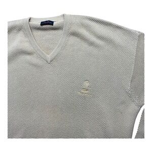 Peter Scott Sweater Mens V Neck Knit Waffle Texture Made‎ In Scotland Size 2x